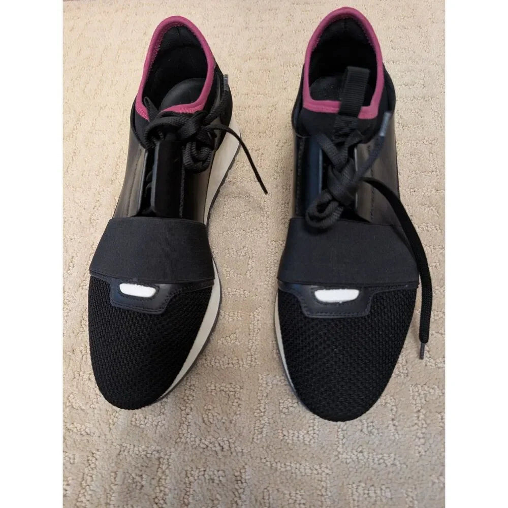 Balenciaga Shoes Women EU 39 US 8.5 Black Pink Race Runner Sneaker Made in Italy